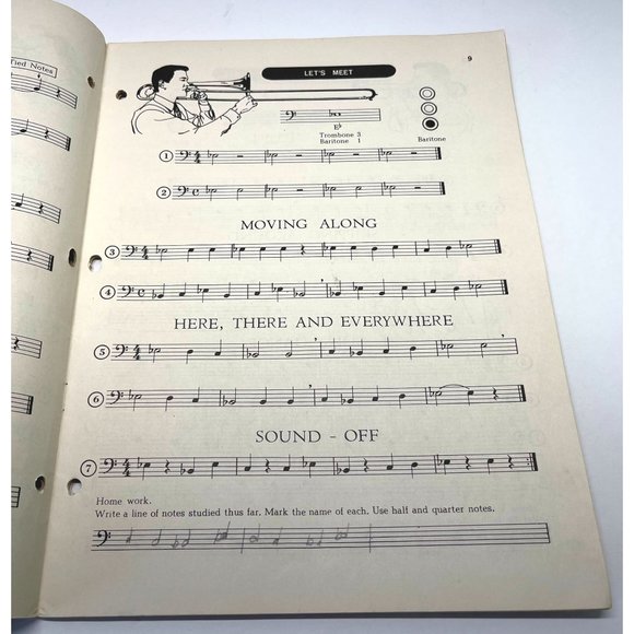 The Band Musician Book One Beginning Band Instructional Book Trombone Baritone - Picture 5 of 8